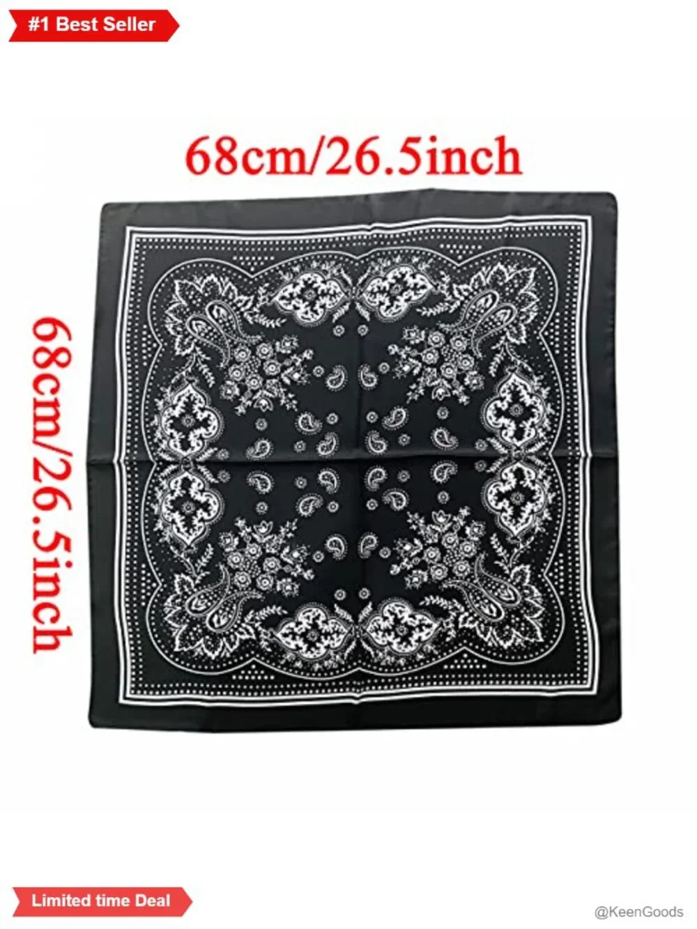 Polyester Satin Silk Paisley Head Hair Scarf Bandana Neck Scarves 4 Pack 27x27
